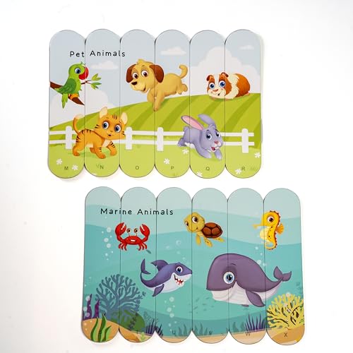 Image of THE BOOK TREE Animal Kingdom Stick Puzzle | 24pcs Double-Sided Cardboard Puzzles | 8 Fun Animal-Themed Puzzles for Learning & Play | Develops Focus & Problem-Solving Skills | Ideal for Ages 3+