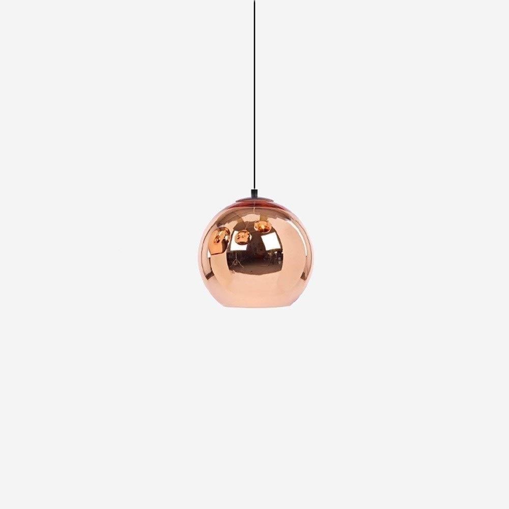 LYMSXAZOU Mirror Glass Ball Pendant lamp Simple Creative Chrome Droplight Globe Hanging Light Chandelier barn Warehouse Restaurant Kitchen Adjustable Ceiling 1-Light Silver e27