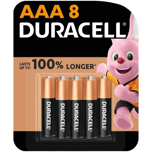 Duracell - AAA 1.5V Alkaline LR03 / MN2400 Batteries 50% Extra Life Long Power Pack Of 8-10 Years Shelf