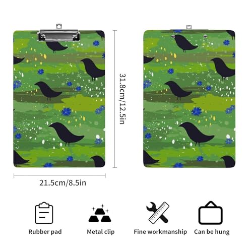 Planchette à pince porte bloc format A4 jolis oiseaux - 2