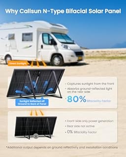 Callsun 400W 12V Bifacial Solar Panel Kit with 40A MPPT Charge Controller, 2pcs 200W N-Type 16BB 25% High Efficiency Solar Panel for RV Van Marine Home Rooftop Off-Grid Systems (200W*2-KIT)