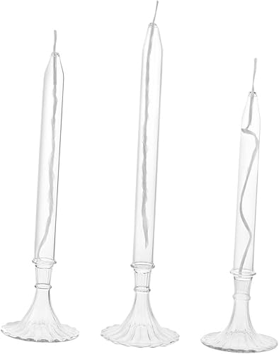 Vela líquida 3 unids vela de vidrio lámpara de aceite menorah velas románticas estilo europeo alto vidrio borosilicato transparente lámparas de