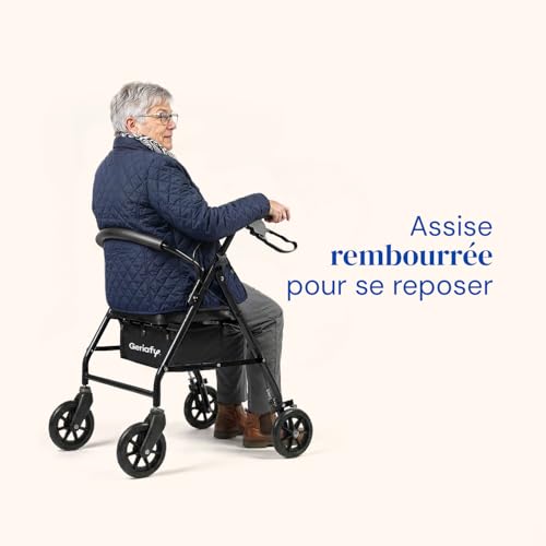 Déambulateur pliable pour seniors Geriafy Lambda rollator 4 roues noir - 5