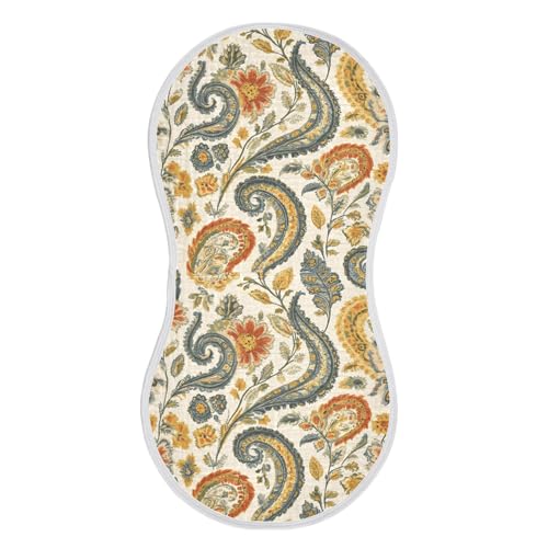 xigua Vintage Paisley Baby Burp Cloths for Newborn Boys and Girls 4 Pack, Soft & Absorbent Cotton Baby Burp Cloth, Baby Washcloths, Newborn Towel, Burp Rags