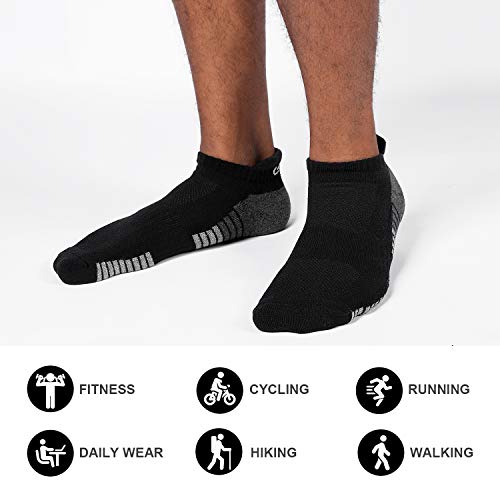 Image of Lapulas Athletic Running Ankle Socks, Low Cut Cushioned Anti-Blister Tab Sports Socks Men Women 6Pairs