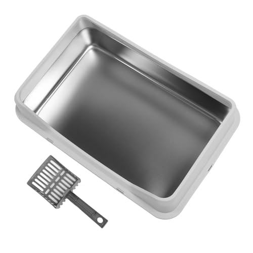 Caixa de Areia para Gatos, Prática Caixa de Areia para Gatos de Tamanho Extra Grande de Aço Inoxidáv