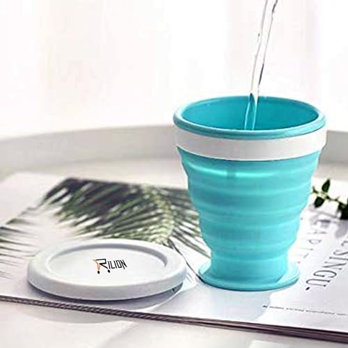 RILION Collapsible Cup, Rocontrip Silicone Travel Mug Leak Proof Coffee Folded Cup Gift Mug 200 mL100% Food Grade BPA Free for Outdoor Camping Hiking (Blue) (B0D32ZRZ5P) Amazon Price History, Amazon Price Tracker