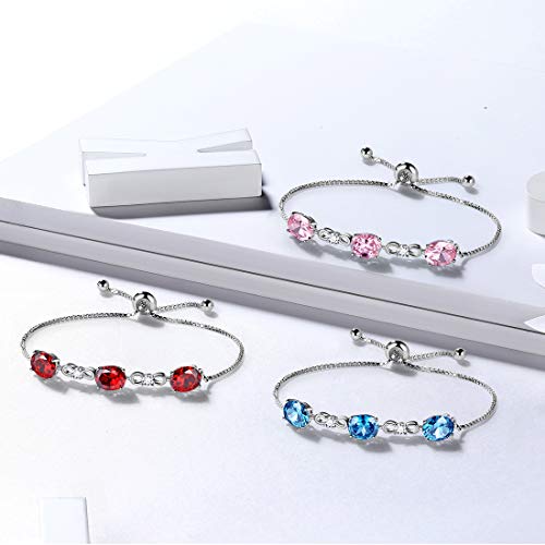 Aurora Tears 925 Sterling Silver 12 Birthstones Necklace/Earring/Ring/Bracelet Women Birthstone Pendant Crystal Fashion Birthday Jewelry Christmas Gift for Girls Women - Image 6