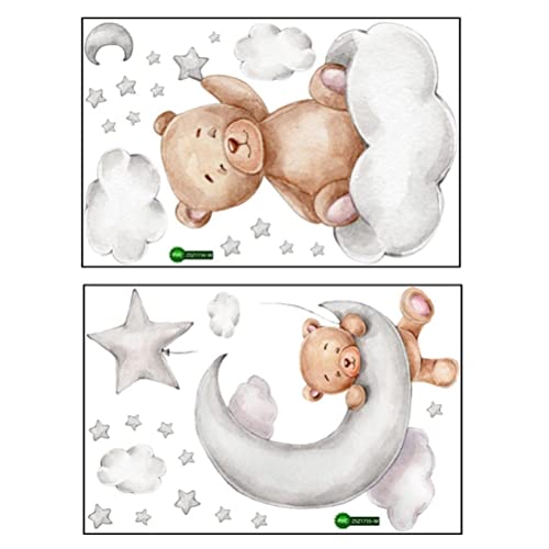 Vinilos decorativos de oso para niños 2 piezas 30 x 45 cm