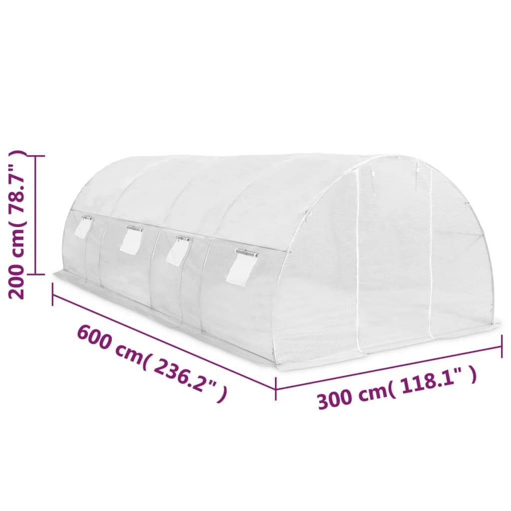 vidaXL Szklarnia ogrodowa, 18 m², 600x300x200 cm