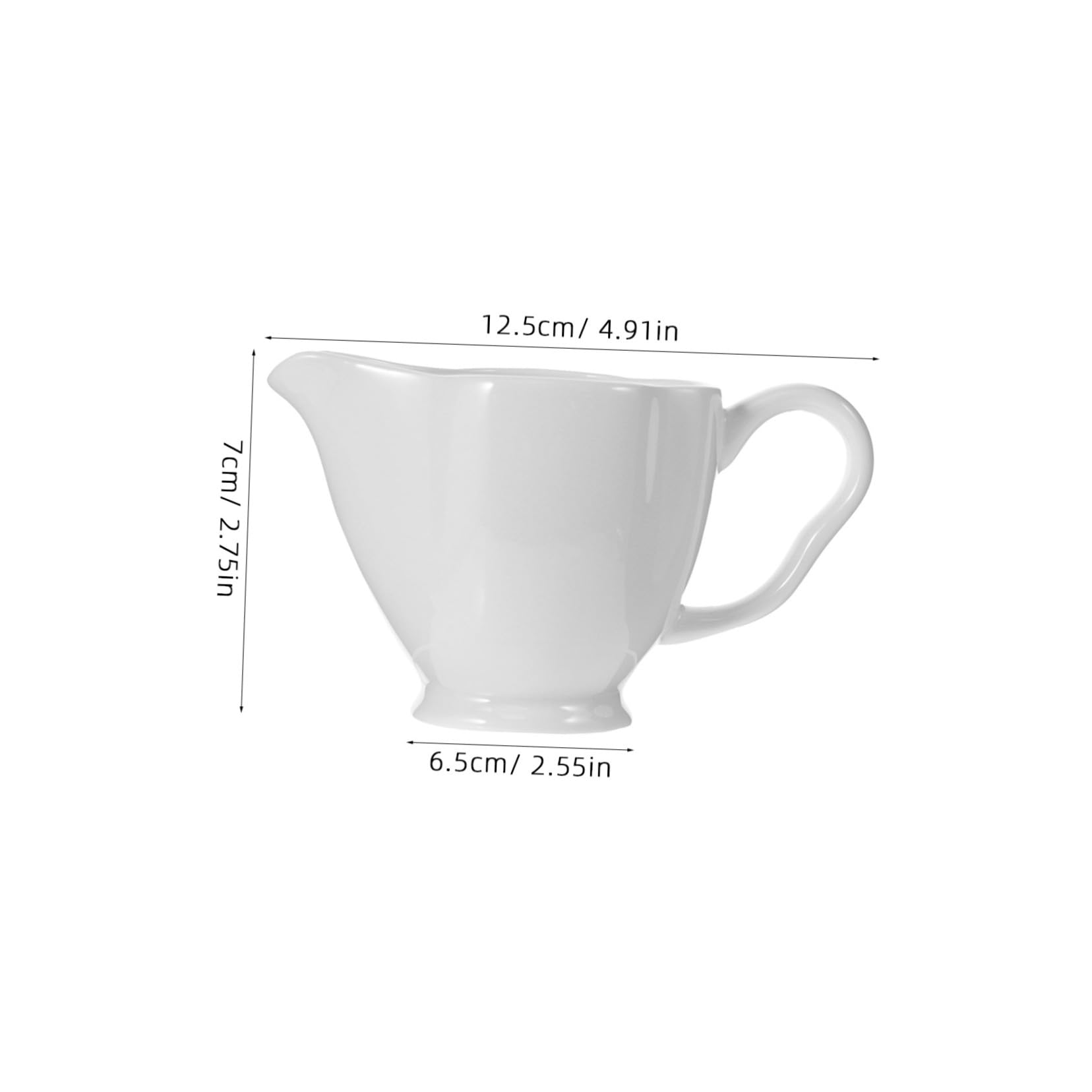 Cabilock Small Milk Pitcher Handle 150ml Ceramic Creamer Jug Stylish for Coffee Condiments Hot Butter Syrup