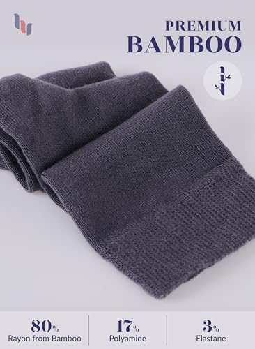 Image of Hugh Ugoli Women's Rayon Derived from Bamboo Knee High Socks Comfort Seam Long Dress Socks, Shoe Size 5-8 /8-11, 4 Pairs