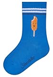 Sterntaler Baby Socken Eis am Stiel – Lange Baby- und Kinder-Socken mit Umschlag, Innenfrottee, Eis-am-Stiel- & Rippen-Motive, Königsblau, Größe 34