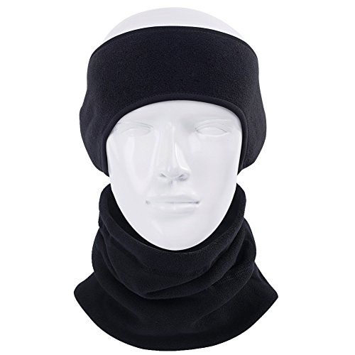 Fleece Ear Warmers Headband Fleece Neck Warmer Set Ear Muffs Neck Gaiter Tube for Men Women, Stay Warm & Cozy with our Thermal Polar Fleece & Performance Stretch,Perfect for Sports & Dail (2 pcs) - Thumbnail 2