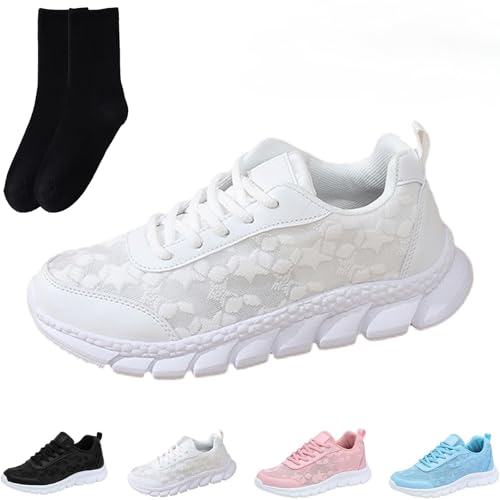Women's Luxurious Orthopedic Sneakers, Summer Mesh Breathable Comfortable Dress Walking Shoes with Arch Support, Women's Lightweight Print Tennis Sports Shoes