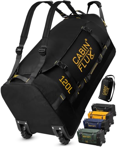 CABIN FLUX Rolling Duffle Bag with Wheels 31 Inch, 120L Large Foldable Travel Bag, Heavy-Duty...