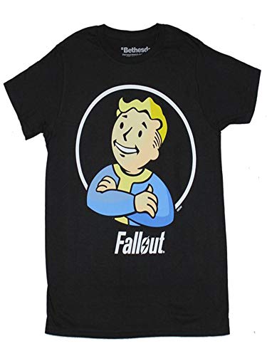 Bioworld Fallout Vault Boy Arms Crossed Mens T-Shirt Tee (Large) Black