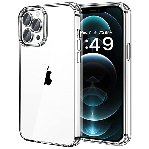 JJGoo Compatiable with iPhone 12 Pro max Case Clear Transparent Shockproof Phone Case Slim Anti-Scratch Hard PC Back Protective Cover Bumper Clear