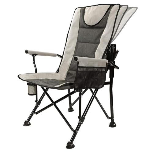 Adjustable Oversized Folding Chair High Back Camping Chair Beach Camp Chair Heavy Duty Portable Camping and Lounge Travel Outdoor Seat with Cup Holder