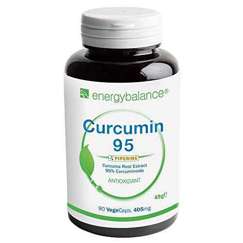 Curcumina 95 con piperina | 3 tipos de curcuminoides | Antioxidante natural | Vegetales | Sin gluten | Sin aditivos | Sin OGM | 90 VegeCaps