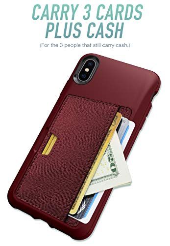 Image of Smartish iPhone Xs Max Wallet Case - Wallet Slayer Vol. 2 [Slim Protective Kickstand] Credit Card Holder for Apple iPhone 10S Max (Silk) - Red Rover Red Rover