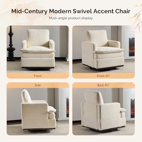 Sillón Plegable Chenille Beige miniatura 3