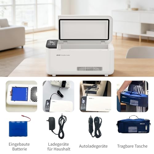 ZKSCool Insulinkühler gekühlter Kasten Tragbare Insulin Kühlbox für Medikamente Mini Intelligente Elektrische Mini Kühlschrank für Auto Reise Zuhause