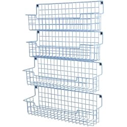 AURIKAR Spice Rack Wall Mount, 4 Pack Spice Organizer, Light Blue | Wire Spice Rack, Spice Storage Shelf, Space-Saving, For Kitchen Cabinet, Pantry Door, RV