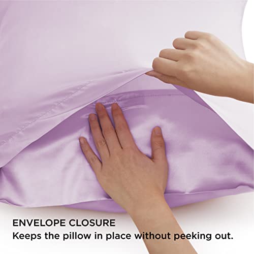 Bedsure Satin Pillowcase For Hair And Skin Queen - Lavender Silk Pillowcase 2 Pack 20X30 Inches - Satin Pillow Cases Set Of 2 With Envelope Closure, Gifts For Women Men #TOP5