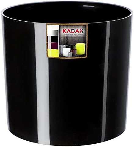 KADAX 13 Colours Plastic Flower Pot - Shiny Flower Pot - Cylindrical Shape - Herb Pot - Flower Pot - Diameter 5" - Green