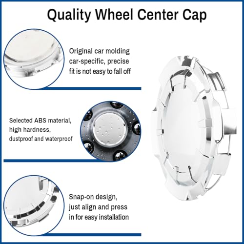 GTownWorks 4pcs Wheel Center Caps for Chevy Chevrolet Silverado 1500 Suburban Tahoe 2014-2018 (20\"x9\" 5 Spoke Wheels) Rim Hubcap Replacement Covers 20937762 20942001 - Thumbnail 5