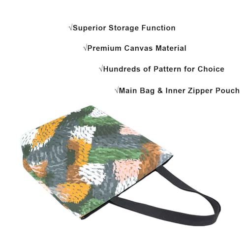 Extra Large Shoulder Tote Bag for Beach Travel Weekender Gym Green Brown Snake Skin Pattern Reusable Grocery Canvas Shopping Bag4