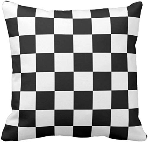 Emvency Set Of 2 Throw Pillow Cover Race Classic Checkered I Bleed Racing Check Black Decorative Pillow Case Home Decor Square 16 X 16 Inch Pillowcase #TOP1