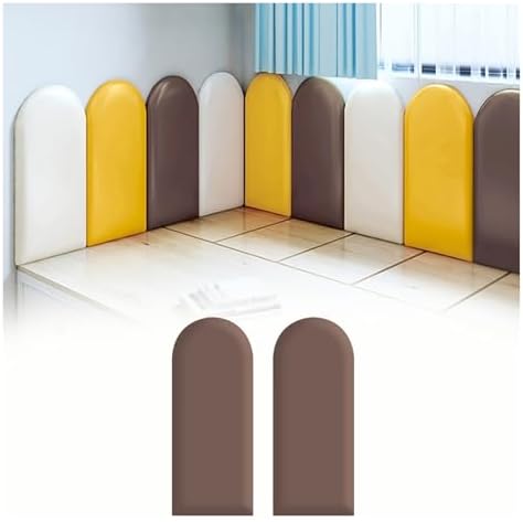 Kid's 3D PU Padded Wall Panels - Self-Adhesive Anti-Collision Upholstered Headboard for Bedroom & Playroom (White, 30x60cm, Set of 4)
