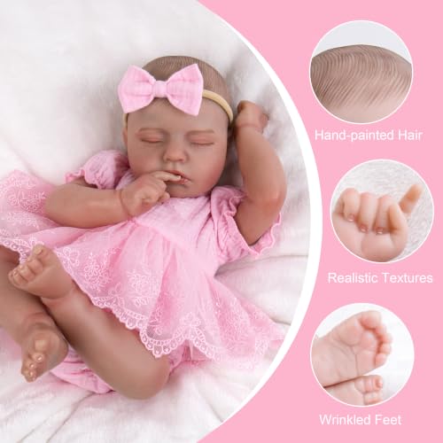 Milidool Reborn Baby Dolls - Realistic 20 Inches Real Life Baby Doll, Lifelike Newborn Baby Girl with Doll Accessories and Gift Box for 3+ Year Old Girls Kids — view 4