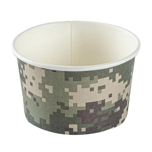 Image of Restaurantware Coppetta 5 Ounce Dessert Cups, 200 Disposable Ice Cream Cups - Lids Sold Separately, Sturdy, Camouflage Paper FroYo Bowls, For Hot And Cold Foods, Perfect For Gelato Or Mousse