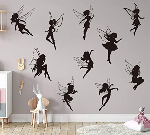 Vinilo Decorativo Hadas Negro para Pared 3 Piezas 30x45 cm miniatura 6