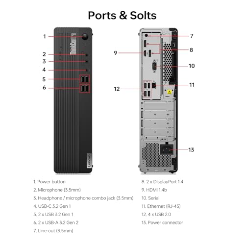 Lenovo ThinkCentre Business SFF Desktop, AMD Ryzen 5 Pro 4650G(Beat i5-10400), AMD Radeon Graphics, 32GB RAM, 1TB SSD, Bluetooth, Wired KB & M, Wi-Fi, DP, Windows 11 Pro, Black - Image 5