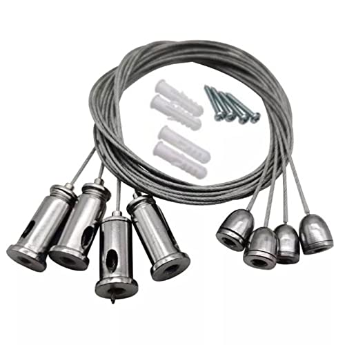 Image of KATENGLOW Lights 1M Steel Hanging Clutch Wire and Screws Suspension hanging mounting wire kit rope Lamp Adjust for Ceiling Led Lights Panel Wire Accessories, Set of 1 (4pcs.) (Pack of 1)