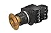 Siemens 52BR8JTG Heavy Duty Illuminated Twist-to-Release Unit, 30mm, Amber, 1-3/4" Plastic Mushroom Head, Maintained, 2NC Contact, 480V AC Transformer, Incandescent Bulb, BlackMax, Water/Oiltight