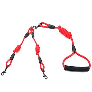 Kentop Dubbele lijn voor 2 honden, verstelbaar, robuuste nylon lijn, maat L-1,8 m/1,0 + 0,8 mm