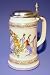 Produktbild Mass-Krug Bierseidel Bier-Krug 1 L Wappen mit Fahnen Porzellan
