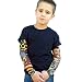 Wild Rose 720 Little Boys' Tattoo Shirt Cotton Tee Mesh Sleeves, IKandy/Brass Knuckles, Black, 6/8