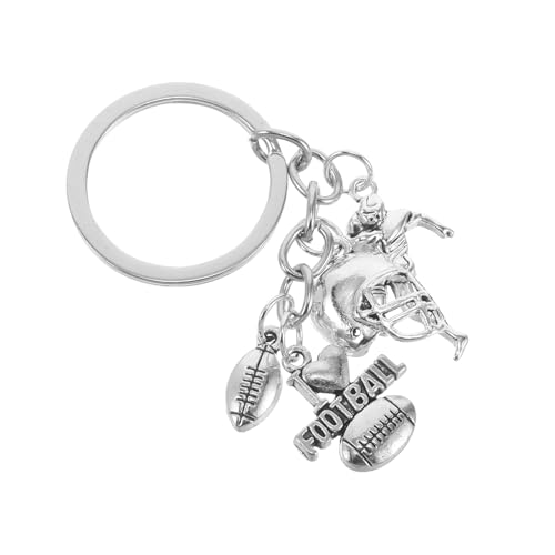 AKOOSY - AKOOSY Fashion Alloy Football Keychain Set with Helmet and Player Charms, Sports Style Pendant for Coaches and Players, Football Fan Accessories for Men
