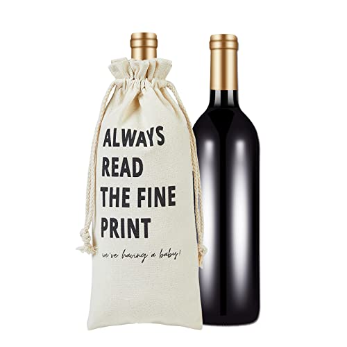 RF&CM Funny Baby Announcement Wine Bottle Bags,Pregnancy Reveal Wine Bottle Bags Gift for Family and Friends,Baby Announcements Gifts Idea,Pregnancy Gift for Grandparents,Auntie Gift,Baby Reveal