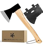 Axe, Outdoor Camping Supplies, Firewood Breaker, Hand Axe, 15.0 inches (38 cm), Hatchet, Garden Axe, Case Included, Bonfire Stand