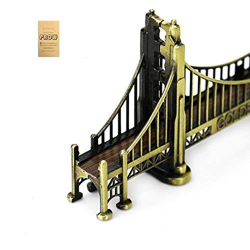 Prow® Golden Gate Bridge 7 Inch Souvenir Statues American Travel Model Plating Architecture Bridge Metal Tabletop Decoration Children's Gifts Sculptures #TOP1