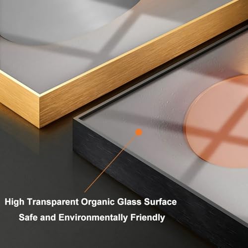 Large 3pcs Geometric Wall Clock with Silent Movement, Modern Decorative Clocks Set with Canvas Painting, Creative Wall Decor for Living Room Home Office (Black) - Image 6