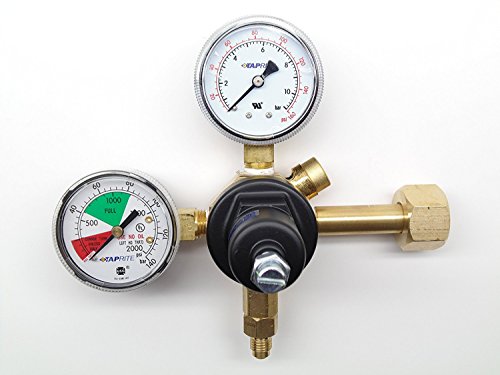 Taprite 3741 Dual Gauge Beer Wine Soda Tank Mount Primary Co2 Pressure Regulator