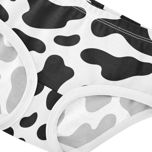 Cotton Toddler Underwear Floral Black White Cow Print Cute Panties Girl Artistic Kids Briefs Undies 2t4